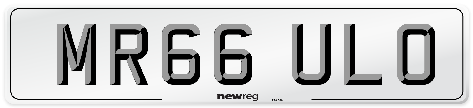 MR66 ULO Number Plate from New Reg